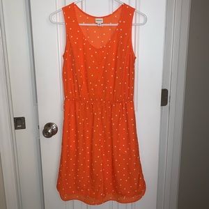 Merona By Target Orange and White Polka Dot Sleeveless Dress Size Small